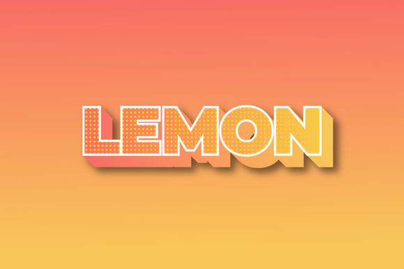 Lemon 3D Text Effect Design: A Versatile and Editable Vector Solution